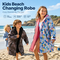 Vestes imperméables pour garçons et filles, parka de bain personnalisée imprimée, doublure polaire chaude, manteau d'extérieur pour la natation, le surf et la plage