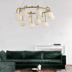 All Copper Round Chandelier 9 12 15 Head <b>LED</b> <b>Light</b> For Living Room Bedroom Study Villa Modern Design - Product Image 2