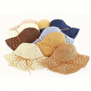 Sombrero de Paja Plegable Barato al por Mayor, Sombrero de Sol con Diseño de Piña Tejido a Mano para Mujer, Señora, Chica - Product Image 1