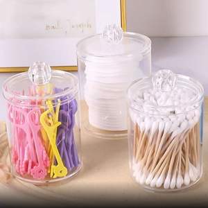 Small Clear Acrylic Vanity Makeup Storage Box Organizer Pack Holder for Cotton Swabs Balls Pads <b>Floss</b> Picks <b>Toothpicks</b> - Product Image 3