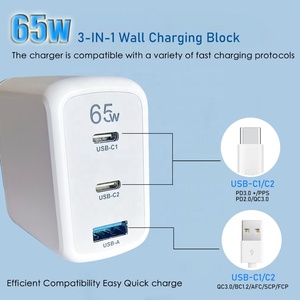 Caricabatterie Rapido GaN 65W USB-C per iPhone 15 Pro <span class=keywords><strong>Max</strong></span>, Adattatore di Alimentazione per Laptop e Tablet Android - Product Image 3