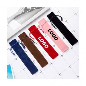 Estuche de Terciopelo Personalizado para Bolígrafos, Bolsa de Doble Cara con Cordón para Regalos Promocionales e Impresión de Logotipos - Product Image 1