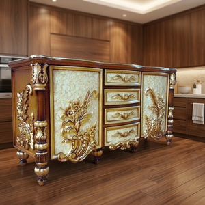 Luxury French European Carved Solid Wood Gold <b>Sideboard</b> Console Cabinet Classic Baroque Storage for Living Room Dining Room - Product Image 5