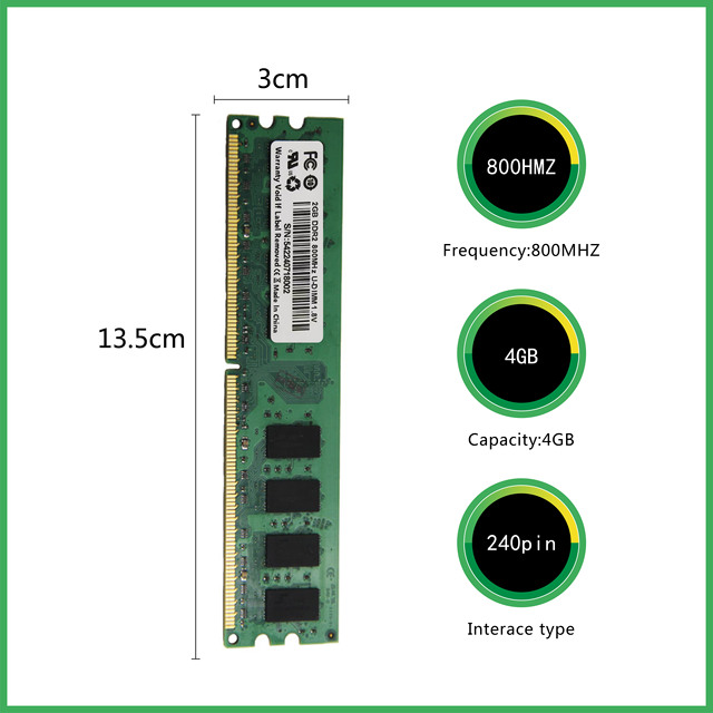 DDR2 2GB Memorias RAM for Desktop Computer 800MHZ OEM U-DIMM DDR2 RAM Memory 4GB Ymeiton High Quality Low Price RAM for PC