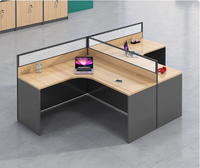 Ensemble de chaises de bureau de poste de travail de cloison de bureau moderne simple pour 1-6 personnes matériau MDF avec style bois mélaminé