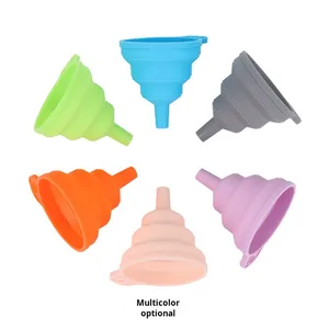 RS Home Kitchen Gadgets Food-Grade Silicone Funil com Silicone Dobrável Handle Household Liquid Dispenser Utensílios Acessórios - Product Image 2