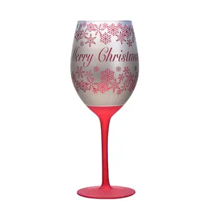 21 oz क्रिसमस थीम पर विंटेज सफेद लाल वाइन ग्लास कप लक्जरी ग्लास ड्रिंकवेयर के लिए महिलाओं को उसकी माँ