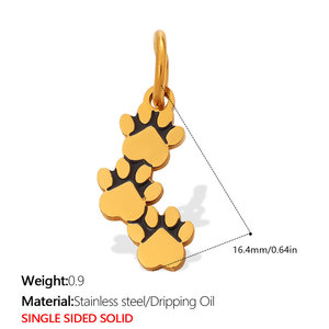 เครื่องประดับทอง PVD 14K 18K 316L สร้อยข้อมือสแตนเลสเสน่ห์ Kawaii เสน่ห์สุนัขสัตว์เลี้ยงจำนวนมากสำหรับสร้อยข้อมือสร้อยคอ - Product Image 6