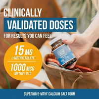 Capsules OEM L-Méthylfolate 5-MTHF avec Méthyl B12 – Soutien Naturel pour la Santé Cérébrale, l'Humeur, Cardiaque et Nerveuse des Adultes