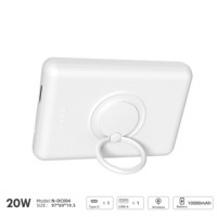 Batterie externe magnétique sans fil NITIKA 10000mAh, charge rapide PD20W+15W, chargeur portable 37Wh avec support anneau, certifié PSE
