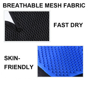 New Arrivals Blue 180 Tips Left & Right Gentle De-Shedding Glove <b>Brush</b> <b>Pet</b> Hair Remover Gloves for Cats Dogs Horses - Product Image 4