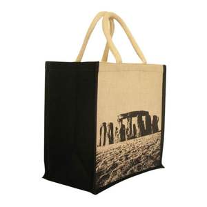 Vente en gros Grand fourre-tout en toile de jute naturelle écologique Sac de plage personnalisé imprimé simple Shopper Logos Sac promotionnel - Product Image 4