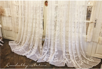 Voile Sheer Rideau Tissu avec Vintage Dentelle Motif Style Européen De Mariage Fenêtre Décoration Tissé Ombre Technique