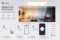 Plafonnier LED intelligent JINK Halo Tile compatible Matter Thread, ultra-fin pour la maison