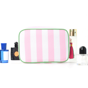 <b>Big</b> Capacity Tassel Zipper Striped Cosmetic <b>Bag</b> <b>Travel</b> Skin Care Wash <b>Bag</b> Color Blocking Stripe Makeup Storage <b>Bag</b> - Product Image 5