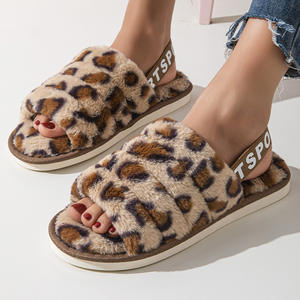 Women's Shoes Female Fur Winter Slippers Fashion Elastic Strap Thick Bottom Fluffy <b>Slides</b> Slipper - Product Image 1