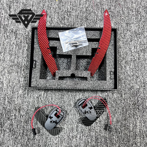 Manette de vitesse magnétique en fibre de carbone rouge adaptée à l'intérieur automobile Mercedes Benz AMG W205 GT63 C43 C63 E53 E63 A45 GLC43 - Product Image 4