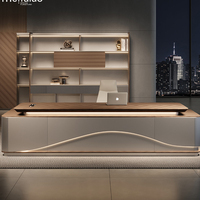 Scrivania Direzionale Moderna a L in Legno MDF, Montaggio Richiesto, Scrivania di Lusso per Manager e Dirigenti