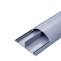 No.6 60mm/2.36 "W largeur extérieure gris en plastique Pvc câble goulotte plancher cordon couverture avec support adhésif électrique décoratif