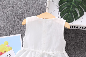 Produits les plus vendus, vêtements pour enfants, vêtements décontractés, robe blanche sans manches à imprimé soleil mignon pour filles - Product Image 3