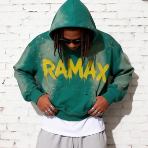 Sudadera con Capucha Personalizada con Logotipo, Estilo Y2K, de Alta Calidad, Impresión Serigrafiada, Algodón Deslavado al Sol, Vintage, Lavado Ácido, para Hombre - Product Image 2