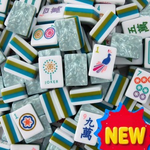 Ensemble <span class=keywords><strong>de</strong></span> Mahjong en Acrylique Bleu Lac Teal Luxe Léger - Jeu <span class=keywords><strong>de</strong></span> Divertissement Domestique Haut <span class=keywords><strong>de</strong></span> Gamme - Product Image 1
