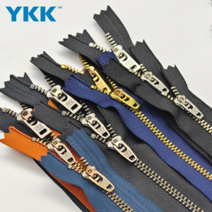 Chất Lượng Cao Cho <span class=keywords><strong>Ykk</strong></span> Brass Kim Loại Jeans Dây Kéo #3 & #5 Màu Đen Và Trắng Dây Đeo Với Vàng Puller Thân Thiện Với Môi Tính Năng - Product Image 3