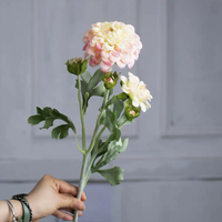 Ranting Ranunculus Buatan Realistis Grosir, Bunga Buttercup Palsu dalam Jumlah Besar untuk Perlengkapan Florist, Dekorasi Pernikahan & Komersial Musiman