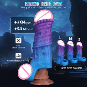 Funda para Dildo con Diseño Degradado y Huecos, con Nudos de Masaje, Engrosada y Alargada, para Control de Eyaculación Masculina - Product Image 1