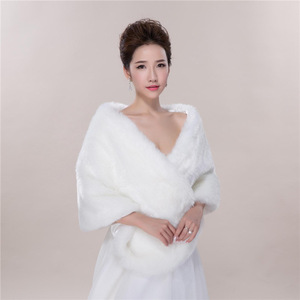 S4312F longues robes de soirée Cape luxe nouvelle haute qualité blanc <span class=keywords><strong>pas</strong></span> <span class=keywords><strong>cher</strong></span> épais grande taille mariage fille capes - Product Image 4