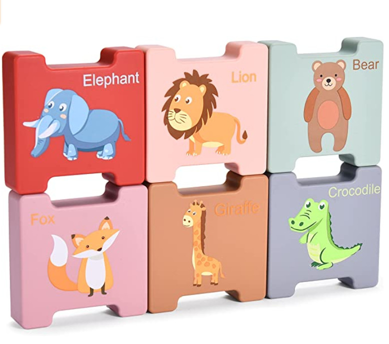 Мягкие силиконовые строительные блоки, Детские сенсорные игрушки Монтессори, 6 шт.