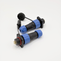 Connecteur d'aviation carré étanche IP68 SD16SP16 à 2-9 broches, plaqué or cuivre, courant nominal 10A pour éclairage LED et applications électriques