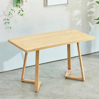 Échantillon Conception Offre Spéciale Long Bois Naturel Moderne École Bibliothèque Bureau Ordinateur Bureau PC Ordinateur Portable Étude Table de Lecture