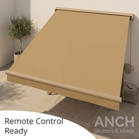 Auvent rétractable télécommandé et auvent à bras articulé électrique avec cassette intégrale et auvent rétractable motorisé imperméable