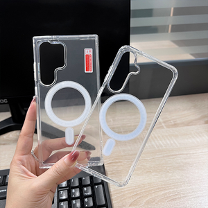 Étui de téléphone transparent magnétique en cristal pour <span class=keywords><strong>Samsung</strong></span> <span class=keywords><strong>Galaxy</strong></span> S26 S25 S24 S23 <span class=keywords><strong>S22</strong></span> S21 Plus <span class=keywords><strong>Ultra</strong></span> FE Edge, coque transparente magnétique - Product Image 1