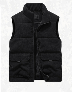 Gilet in velluto a coste autunno <span class=keywords><strong>e</strong></span> inverno da uomo con collo spesso in Pile gilet imbottito in cotone di grandi dimensioni <span class=keywords><strong>giacca</strong></span> traspirante antivento - Product Image 6
