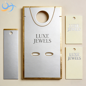 Cartoncini Espositori Personalizzati con Logo per Gioielli, Cartoncini Forati per Collane e Orecchini, Etichette e Cartoncini per Confezioni di Gioielli - Product Image 1