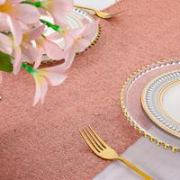 Nappe ronde élégante ornée de paillettes pour les fêtes de mariage nordiques et les célébrations de Noël