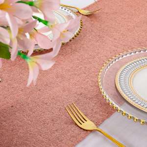 Nappe ronde élégante ornée de paillettes pour les fêtes de mariage nordiques et les célébrations de Noël - Product Image 2