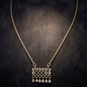 Collier pendentif en argent 925 plaqué or avec fausse perle, design géométrique, chaîne serpent vintage, unisexe, classique, à porter au quotidien - Product Image 3