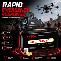 VIWIPOW Produk Terbaru Baterai Semi-solid 30Ah 6S 22.2V 5C Paket Baterai Lithium Ion Berkualitas Tinggi untuk Drone Penanggulangan Darurat UAV
