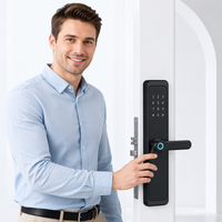 Kunci Pintu Pintar Sidik Jari Bluetooth Kata Sandi Kartu IC Kunci Pintu Elektronik Digital untuk Rumah Hotel