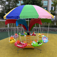 Nouvelle machine de manège électrique rotative à 360° pour enfants, mini carrousel, balançoire, 6/8 places, avec parapluie, thème avion