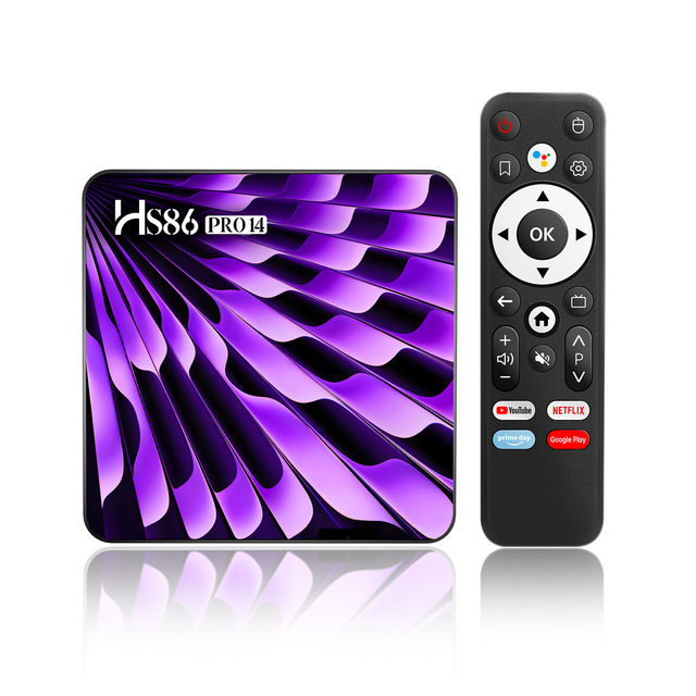 Original Factory HS86 PRO 14 Quad Core RK3518 TV Android Box BT5.4 4K Ultra HD HDR 10 Set Top Box for Home TV with Voice Remote