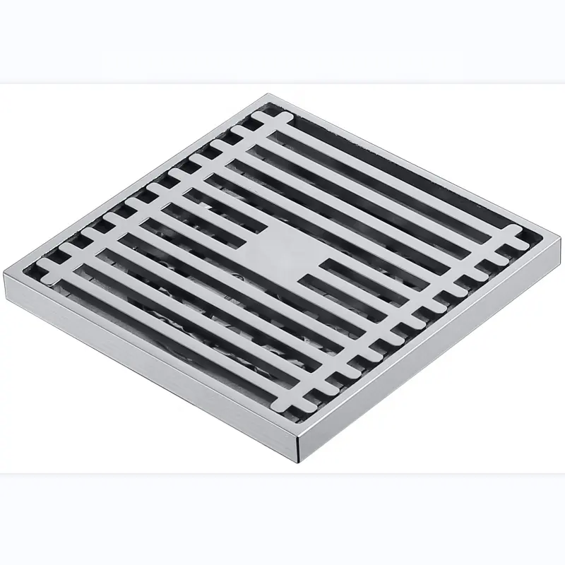 Modern Sanitary Floor Drain Concrete Floor Drain Grates Solid Brass Square Shower Floor Drain Widely Used for Bathroom