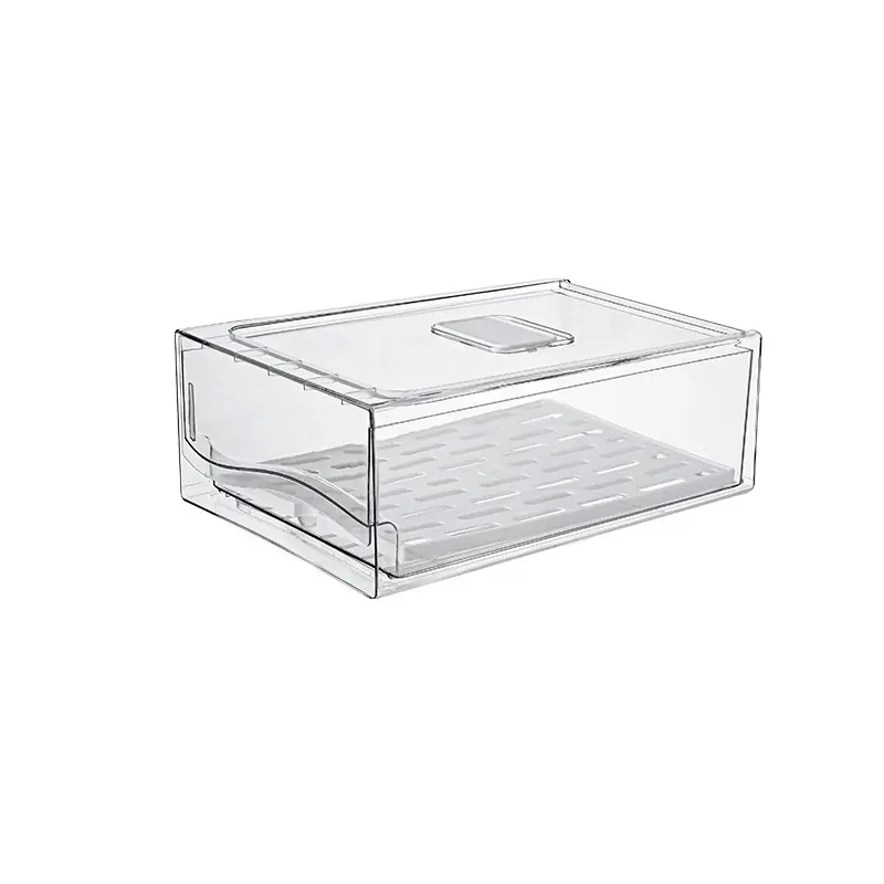Transparente kunststoff-PET-Küchen-stabelbare Aufbewahrungsbox Kühlschrank-Container-Bäume