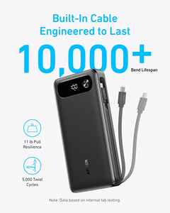 Banco de Energía Anker de 20000 mAh, Cargador Portátil de Carga Rápida de 87 W, Cable USB-C Integrado A1383 - Product Image 2