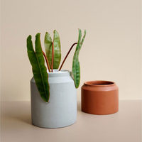 Moderne 3 tailles forme ronde intérieur extérieur décor ciment rustique terre cuite produits pour la maison et le jardin pots de fleurs jardinières