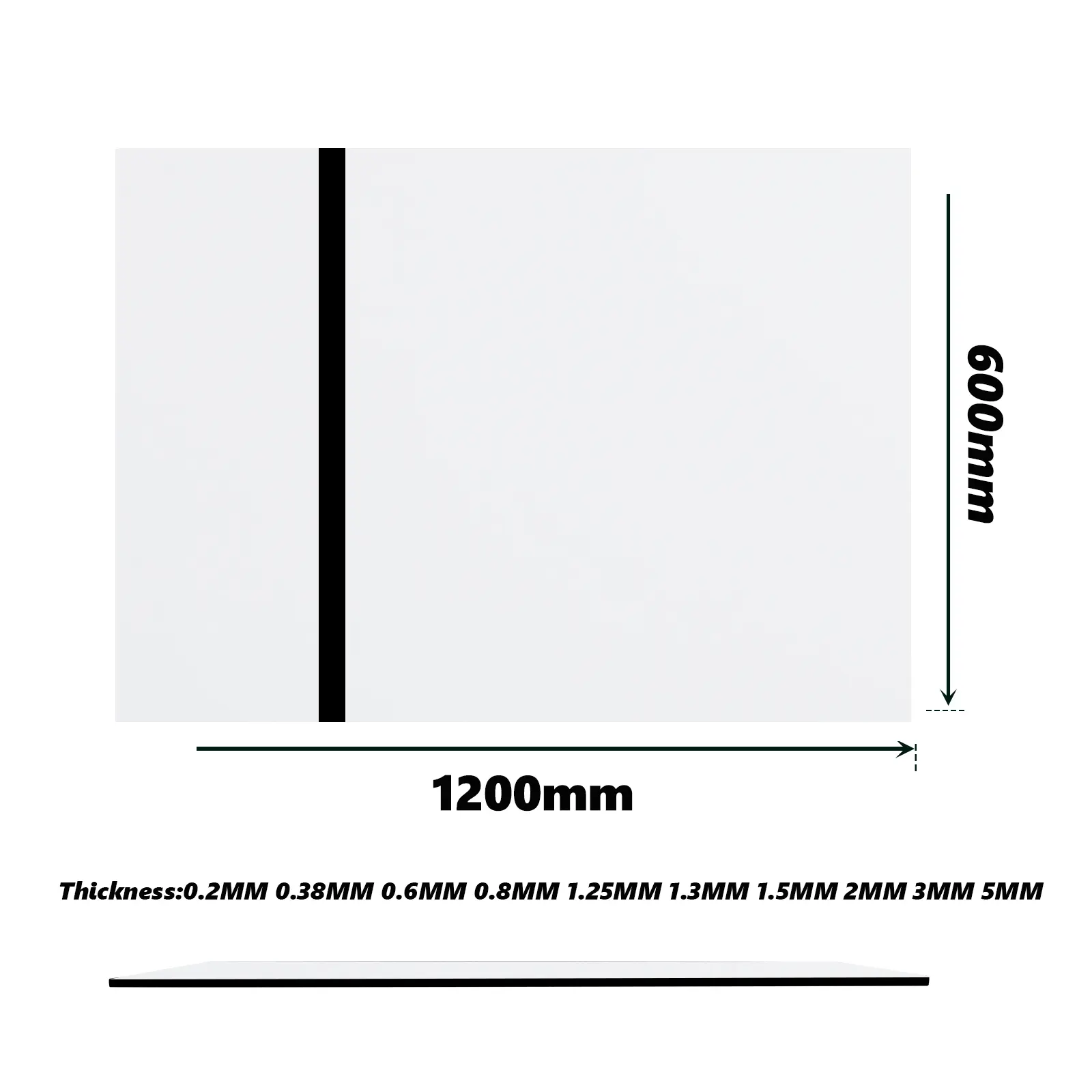 Laser gravur Zweifarbige Platten-Farb serie 1200*600mm Weiß Panel Graviert Schwarz