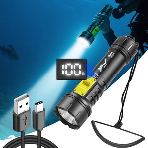 Diving Flashlight 21700 LED Digital Display Type C Charging Amphibious Submarine <b>Light</b> - Product Image 2